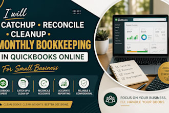 catchup reconcile cleanup monthly bookkeeping in quickbook online small business