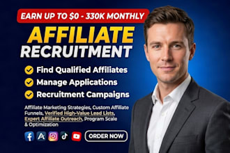 recruit high converting affiliates and manage influencer outreach for your brand