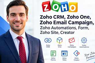 zoho crm zoho one zoho email campaign zoho automations form zoho site creator