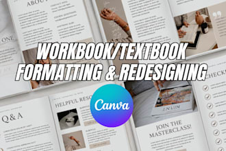 format and redesign educational canva workbooks and textbooks