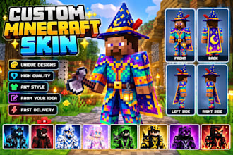 design a unique minecraft skin, character, outfit and avatar for you
