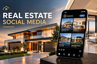design professional real estate social media posts and branded content