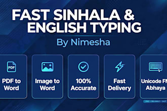 do fast sinhala and english typing, PDF to word and image to word