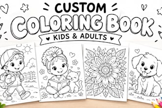 create kids coloring book and adults coloring books