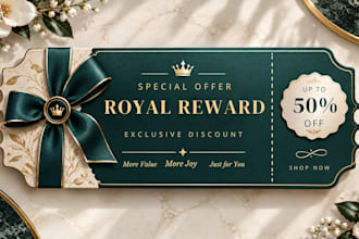design luxury gift card, voucher, coupon and loyalty card