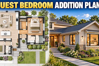 design guest bedroom addition plans professional autocad custom layouts