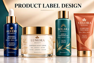 design custom product labels, bottle labels, jar and packaging label design