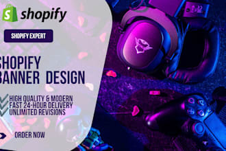 design modern shopify banner and e commerce graphics