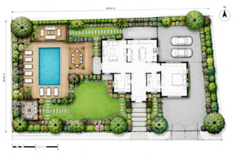 create professional 2d landscape design, garden plans and outdoor space layouts