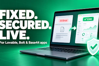 fix, secure and deploy your lovable ai, bolt, base44 or supabase vibe coded app