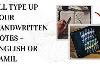 digitize your handwritten notes in english or tamil