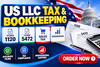 file US llc tax return 1120 5472 sales tax and bookkeeping as CPA