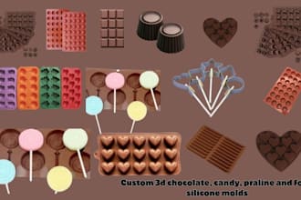 design 3d mold for chocolate mold candy praline  mold and food silicone molds