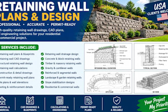 do retaining wall drainage footing structural design calculations