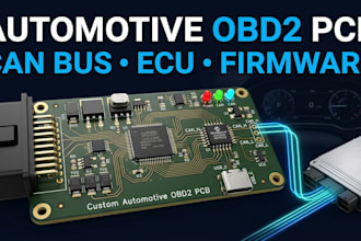 design automotive obd2 pcb, can bus, ecu and embedded firmware