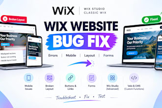 fix wix website bugs, errors, broken layouts and mobile issues