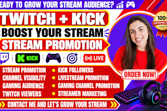 promote your twitch and kick channel to gain viewers and followers