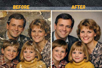 restore, repair and enhance your old photos in 24h