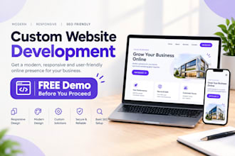 modern responsive website for your business with free demo