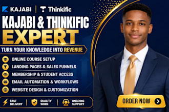 build kajabi website kajabi online course kajabi landing page thinkific course