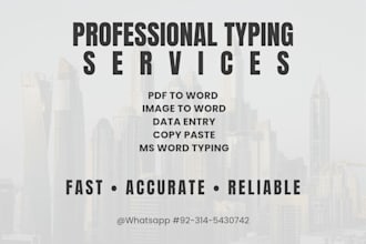 do professional typing and PDF conversion services