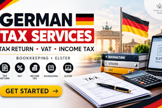 do german tax return, german vat, income tax, corporate tax, and bookkeeping