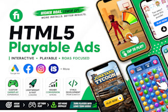 make playable HTML5 ad for game and app cpi roas campaign