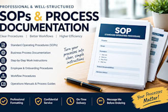 write professional sops, standard operating procedures and process docs