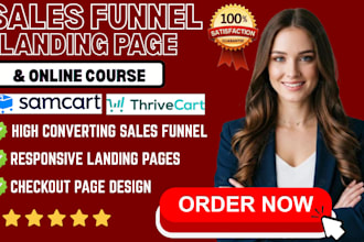 setup your samcart thrivecart sales funnel samcart landing page online course
