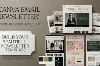 design an editable canva email newsletter and newsletter template for dtc brands