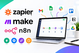 build zapier make or n8n workflow automation