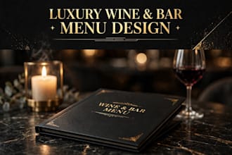 design luxury wine list and cocktail drinks menu