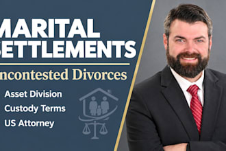 draft your US marital settlement or separation agreement