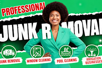 design junk removal, window cleaning, pool cleaning and lawn irrigation websites