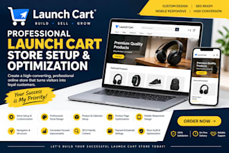design a responsive launch cart store