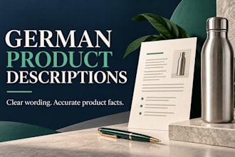 write a clear german product description for your product