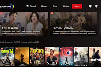 design a modern iptv app for ios, samsung lg, vod with panel