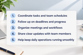 provide virtual assistant team management, staff coordination, and support