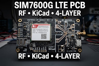 design sim7600g lte pcb with rf layout, kicad and 4 layer pcb routing