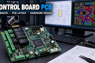 design a custom control board schematic layout pcb prototype mcu modbus  r5485