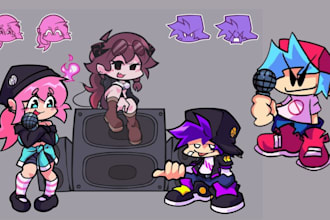 create fnf characters sprite, fnf animation, friday night funkin, fnf mod