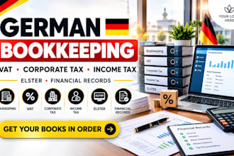 do german bookkeeping, vat return, corporate tax, income tax and elster