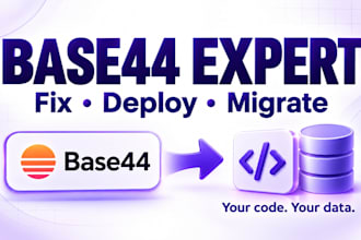 be your base44 expert to fix, deploy or migrate your base44 app