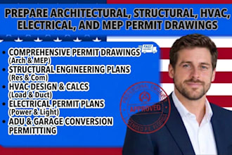 create architectural structural hvac electrical and mep permit drawings