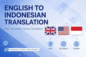 translate english to indonesian and indonesian to english professionally