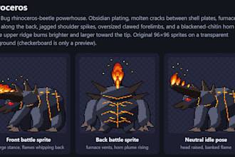 create custom pixel creature sprites and animated sprite sheets
