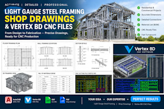 design light gauge steel framing shop drawings and vertex bd cnc files