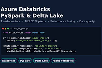 develop azure databricks pyspark etl and delta lake solutions