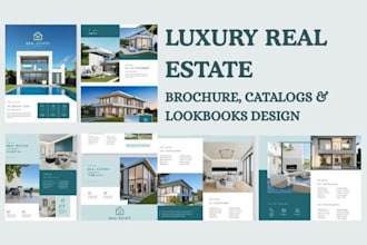 design real estate property listing brochure, developer sales catalog, lookbook