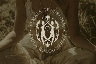 design organic bohemian, feminine and holistic natural logo